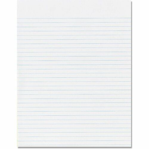 SKILCRAFT Writing Pad - 100 Sheets - Glue - 0.25" Ruled - 16 lb Basis Weight - Letter - 8 1/2" x 11" - White Paper - Back Board - 1 Dozen