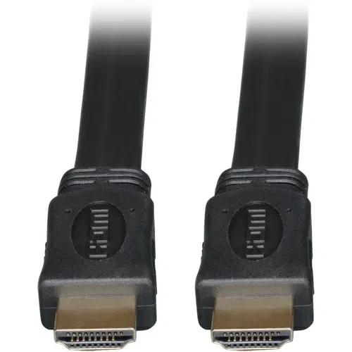 Tripp Lite HDMI Cable, Gold Series, Flat High-Speed, 6 ft, 18 Gbit/s, Gold-Plated, Black