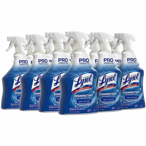 Professional Lysol Disinfectant Bathroom Cleaner, Ready-To-Use Spray, 32 fl oz (1 qt), Fresh Clean Scent, Foaming, 12/CT