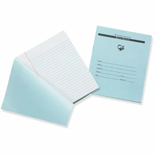 Pacon Notebook, Blue Book, 8 Sheets, 7" x 8.5", 3/8" Ruled, Red Margin, White Paper, Blue Cover, Bond Paper, Recycled, 1000/CT