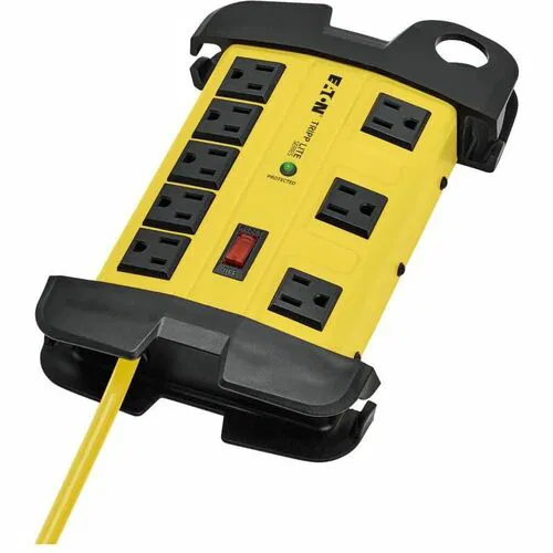 Tripp Lite TLM812SA, Surge Suppressor, 8 Outlets, 1500 J, 12 ft Cord, Transformer-Spaced Outlets, Yellow