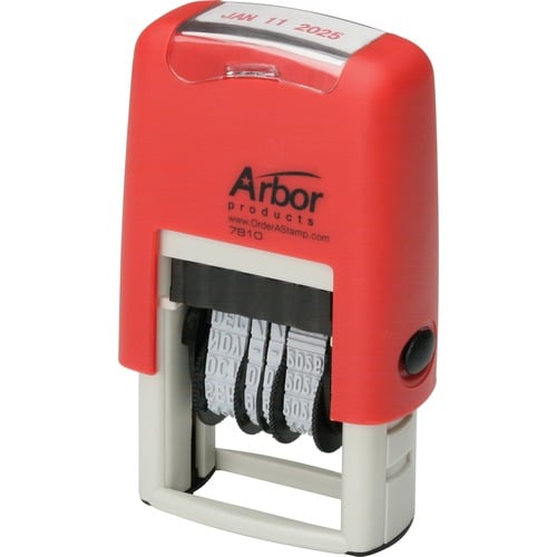 SKILCRAFT Six Phrase Self-inking Line Dater - Date & Time Stamp - Black - 1 Each