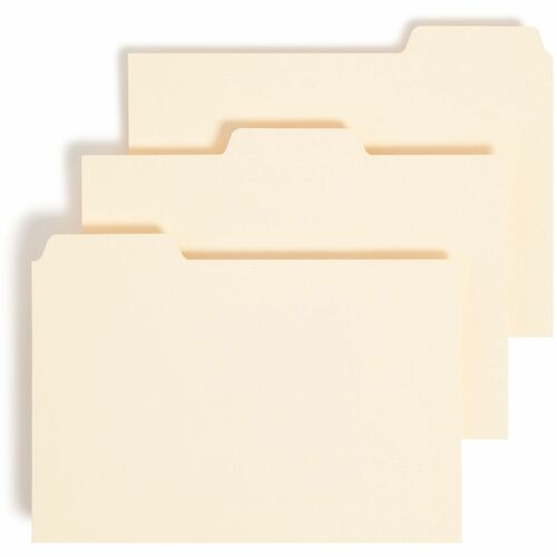 Smead Index Card Guides, 4" x 6", 1/3-Cut Blank Tabs, Assorted Positions, Heavyweight 18-Point Stock, Manila, 100/Box