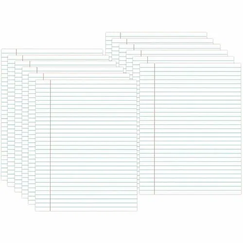 Universal Glue Top Notepad, 50-Sheet, 8.5" x 11", Wide/Legal Rule, Chipboard Backer, White, 12/PK