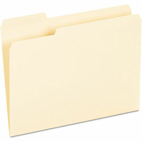 Universal Top Tab File Folder, Letter 8.5" x 11", 1/3-Cut Assorted Tabs, 9.5 Pt Manila, 100/Box