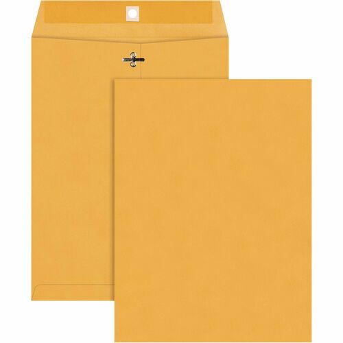 Quality Park 20% Recycled Clasp Envelopes with Deeply Gummed Flaps - #90 - 9" Width x 12" Length - 28 lb - Clasp - Brown - Kraft Paper - 100 / Box