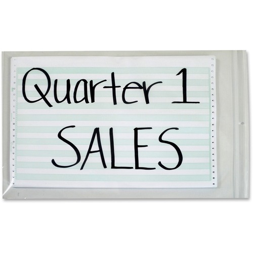 C-Line Oversized Heavyweight Poly Zip Bags - 13" Width x 16.75" Length - Clear - Poly - Industry, File, Paper Sheet - 50 / Box