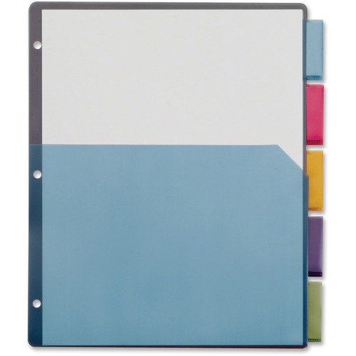 Cardinal Extra-tough Poly Dividers - 20 Tab(s) - 5 Tab(s)/Set - 8.5" Divider Width x 11" Divider Length - Letter - 3 Hole Punched - Multicolor Poly Divider - Multicolor Poly Tab(s) - Non-stick, Archival-safe, Scratch Resistant - 4 / Pack