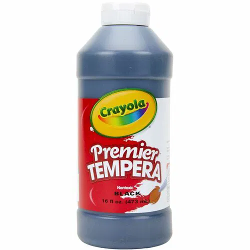 Crayola Premier Tempera Paint, 16 oz, Black, Squeeze Bottle, AP Nontoxic