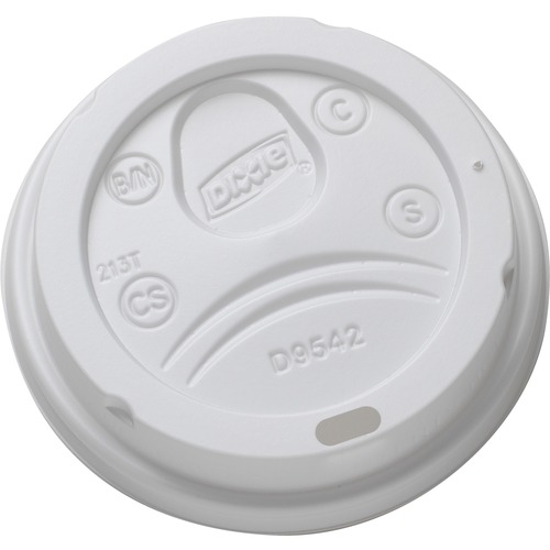 Dixie Drink-thru Lid - Round - Plastic - White - 100 / Pack