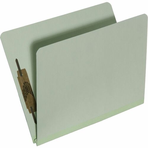 SKILCRAFT Heavy-Duty Top Tab File Folder - 8 1/2" x 11" - 2 Fastener(s) - 1" Fastener Capacity for Folder - Pressboard - Light Green - 30% Recycled - 25 / Box