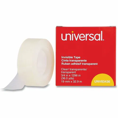 Universal Invisible Tape, 0.75" x 36 yd, 1" Core, 2 mil, Matte Clear