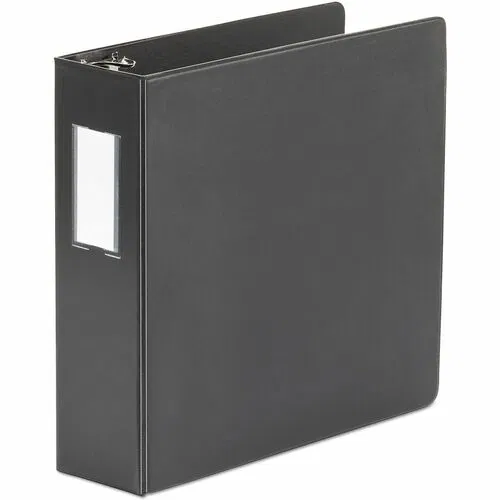 Universal Ring Binder - 3" Binder Capacity - Letter - 8 1/2" x 11" Sheet Size - 600 Sheet Capacity - 3 Ring(s) - Fastener(s): Ring - Pocket(s): 2, Inside Front & Back - Polypropylene - Black - Non-stick - 1 Each