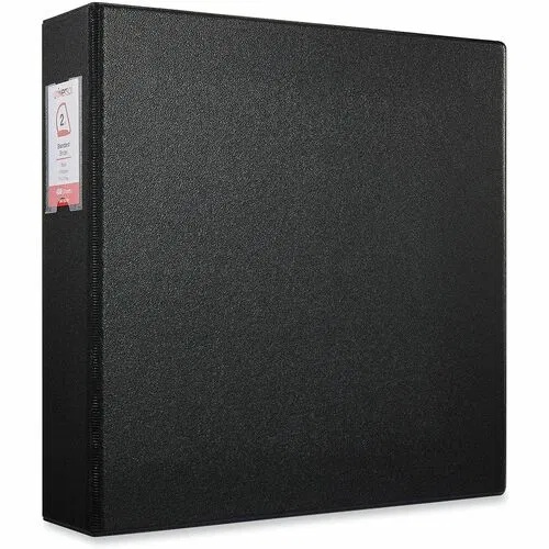 Universal Ring Binder - 2" Binder Capacity - Letter - 8 1/2" x 11" Sheet Size - 500 Sheet Capacity - 3 Ring(s) - Fastener(s): Ring - Pocket(s): 2, Inside Front & Back - Polypropylene - Black - Non-stick - 1 Each