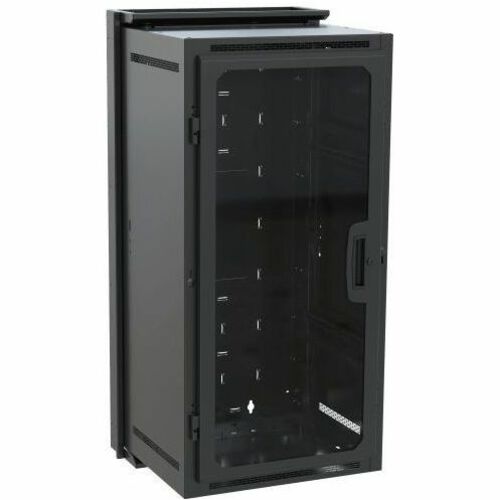 Middle Atlantic DWR 24RU Pivoting Wall Mount Rack - Plexi Front Door - 17in Depth Wall Mount Cabinet - TAA Compliant - 24U Rack Height x 19" Rack Width x 17" Rack Depth - Wall Mountable - Black Powder Coat - Steel, Plexiglass - 300 lb Maximum Weight Capac