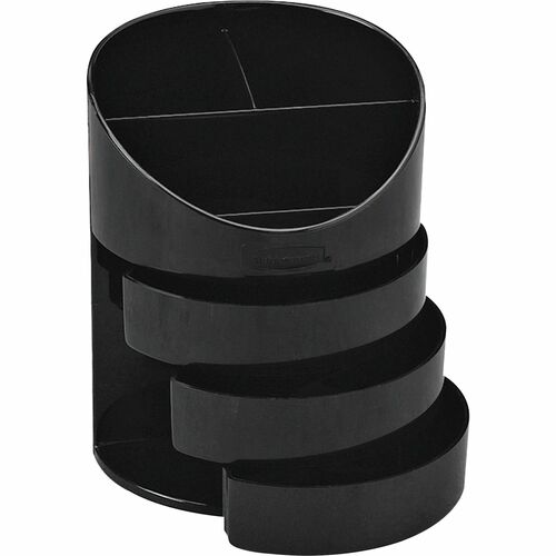 Rubbermaid Jumbo Storage Pencil Cup with Drawer - 5.5" x 4.5" x 4.5" x - 1 Each - Black