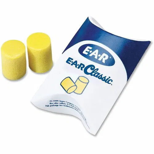 Aearo Classic Uncorded Earplugs, Foam, Noise Reduction Rating 29 dB, Yellow, Moisture Resistant, Washable, 200/Box