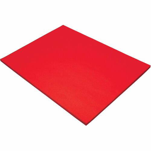 Tru-Ray Construction Paper, 24" x 18", Festive Red, Heavyweight Vat-Dyed Sulphite, Acid-Free, 50% Recycled, 50/PK