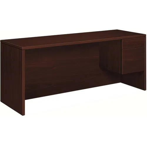 HON Pedestal Credenza, 10500 Series, Right Pedestal, 72" W x 24" D x 29.5" H, Mahogany Laminate, 2-Drawer (Box, File)