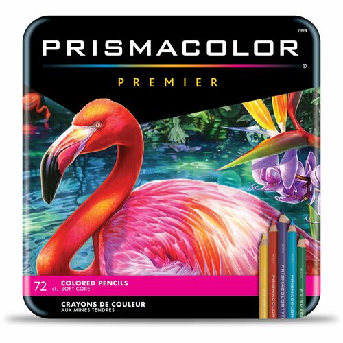 Prismacolor Colored Pencils, Prisma, Thick Core, Break-Resistant, Unsharpened, Assorted, 72/Set