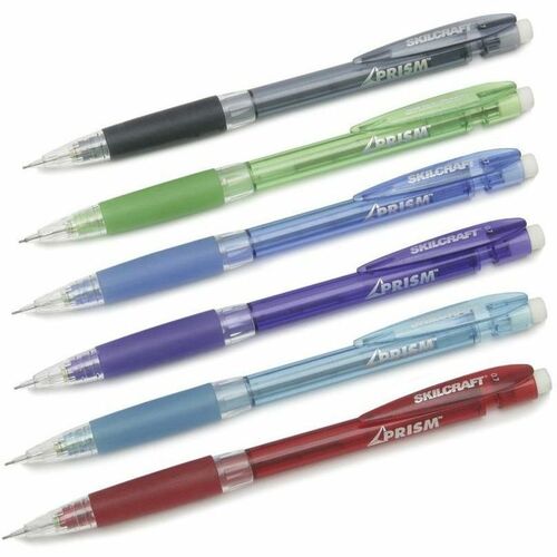 SKILCRAFT Prism Mechanical Pencil - 0.7 mm Lead Diameter - Refillable - Translucent Barrel - 1 Dozen