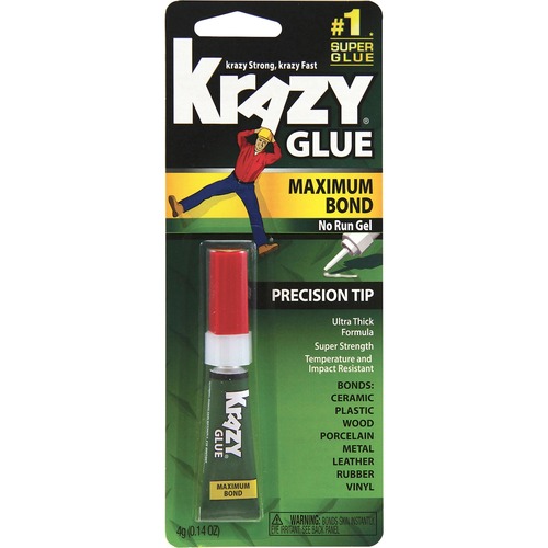 Krazy Glue Super Glue, Advanced Gel, 0.14 oz, Clear, Shock-Resistant, Extra-Strength No-Run