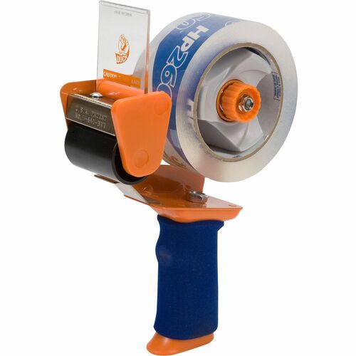 Duck Brand Handheld Tape Dispenser, BladeSafe Antimicrobial, 1.88" x 90 ft Tape, 3" Core, Soft Grip, Retractable Blade, Orange