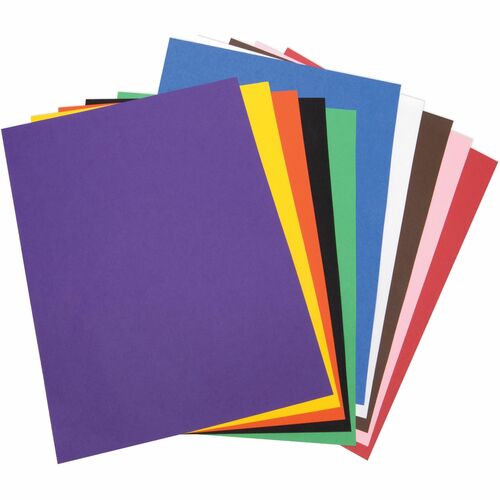 Tru-Ray Construction Paper, 24" x 18" x 0.5", 50/PK, Assorted, Sulphite, 50% Recycled, Acid-Free