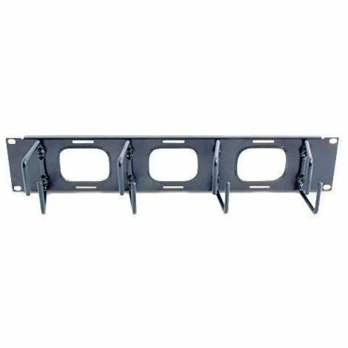 APC Horizontal Cable Organizer 2U w/pass through holes - Cable Manager - Black - 2U Rack Height - 1 Each