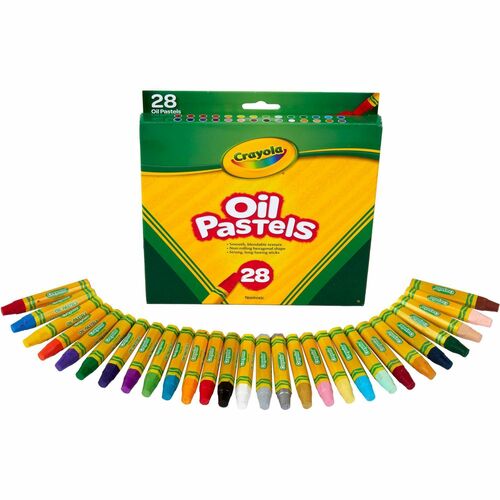 Crayola Jumbo Oil Pastels, 28/Set, Multicolor (Metallic Gold & Silver), Non-Toxic, Hexagonal Barrels