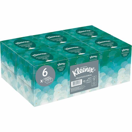 Kleenex Facial Tissue, Professional, 2-Ply, White Paper, 90/Box, 6/PK