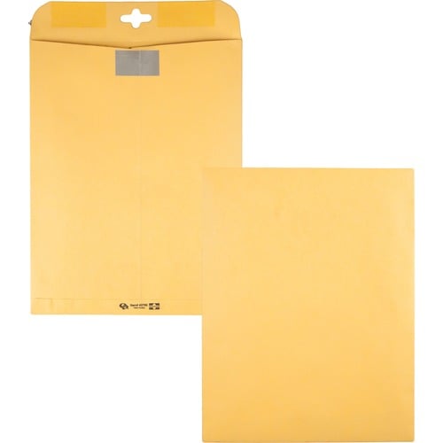 Quality Park, Clasp Envelopes, 10" x 13", Postage-Saving ClearClasp, Reusable Redi-Tac Closure, 28 lb Kraft Manila, 100/Box