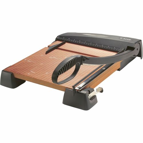 X-Acto Trimmer, Wood Base, 12" Cutting Length, 12-Sheet Capacity, Self-Sharpening Steel Blade, Adjustable Guide, Non-Skid Feet