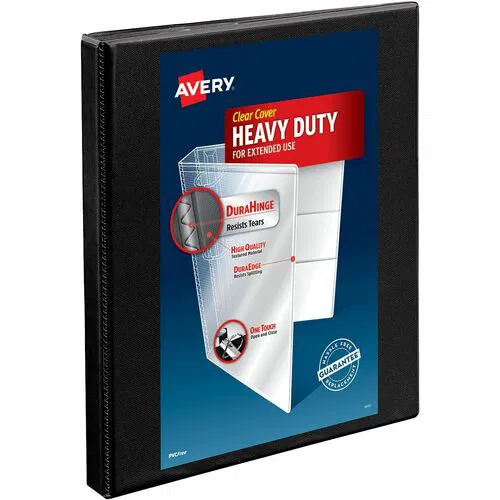 Avery Ring Binder, View Series, 1/2" Slant Rings, Letter 8.5" x 11", Black Polypropylene, Nonstick, 4 Internal Pockets
