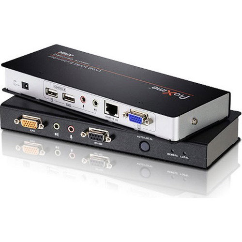 ATEN Proxime CE770 KVM Console/Extender-TAA Compliant - 1 Computer(s) - 1 Local User(s) - 1 Remote User(s) - 984.25 ft Range - WUXGA - 1920 x 1200 Maximum Video Resolution - 2 x Network (RJ-45) - 4 x USB - 2 x VGA - Proprietary Interface - Rack-mountable