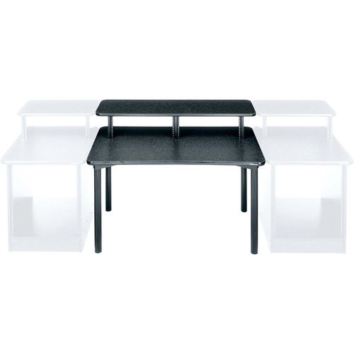 Middle Atlantic 2 Rack Bay Multi-Desk Straight Workstation - 1 x Shelf(ves) - 34.4" Height x 48" Width x 31.5" Depth - Graphite - Steel