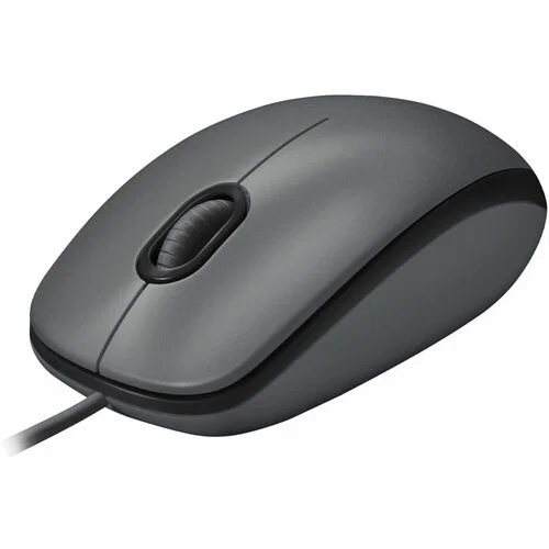 Logitech M100 Wired USB Mouse, 3-Buttons,1000 DPI Optical Tracking, Ambidextrous, Compatible with PC, Mac, Laptop (Gray) - Optical - Cable - Black - 1 Pack - USB - 1000 dpi - Scroll Wheel - 3 Button(s) - Symmetrical