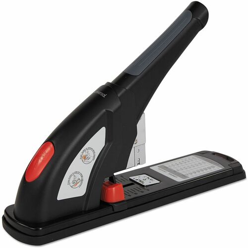 Universal Heavy-Duty Desktop Stapler, Front-Loading, 200-Sheet Capacity, 0.50" Crown, Black/Granite/Red