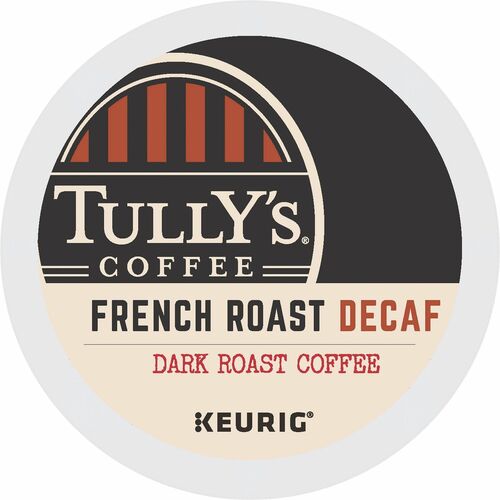 Tullys Coffee, French Roast Decaf, Extra Bold Dark K-Cup Pods, for Keurig Brewers, 24/Box