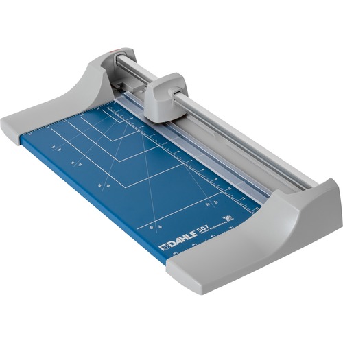 Dahle Rotary Trimmer, Personal Series, 12" Cut Length, 7-Sheet Capacity, Self-Sharpening Blade, Automatic Clamp, Metal Base, Blue