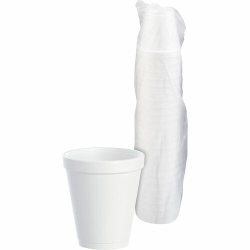 Dart J Cup 8 oz Insulated Foam Cups - 8 fl oz - White - Foam - Tea, Coffee, Juice, Soft Drink, Hot Drink, Cold Drink, Cappuccino, Hot Chocolate - 25 / Pack