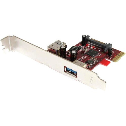 StarTech.com 2 port PCI Express SuperSpeed USB 3.0 Card with UASP Support - 5Gbps - 1 Internal 1 External - Add one internal and one external SuperSpeed USB 3.0 to your PC - 2 port PCI Express SuperSpeed USB 3.0 Card with UASP Support - 1 Internal 1 Exter