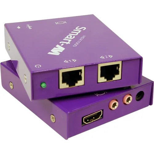 SmartAVI HDX-100 Video Console/Extender - 1 Input Device - 2 Output Device - 150 ft Range - 2 x Network (RJ-45) - 1 x HDMI In - 2 x HDMI Out - WUXGA - 1920 x 1200 - Twisted Pair - Category 6