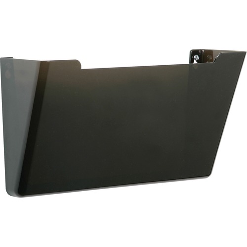 SKILCRAFT 7520-01-582-7279 Vertical Wall Hanging File - 7.3" Height x 13.5" Width x 4" Depth - Stackable - Smoke - Polystyrene - 1 / Each