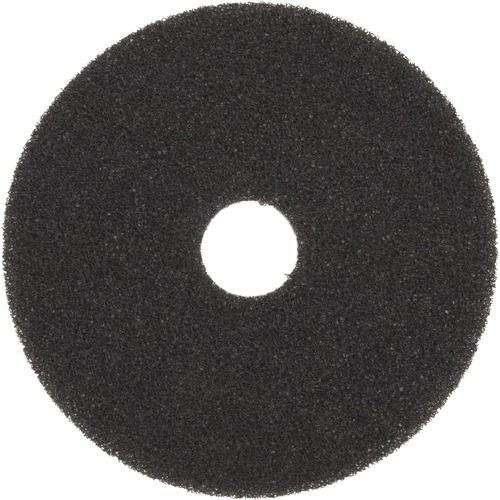 Scotch-Brite Cleaning Pad, High Productivity, Floor Stripping, 20" Diameter x 0.5" Thick, 175-600 RPM, Black Nylon, 5/CT