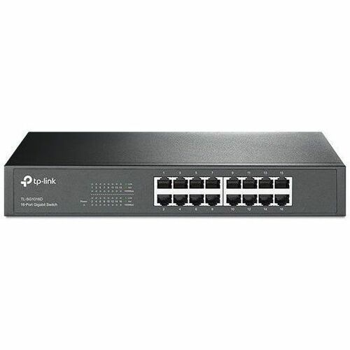 TP-LINK TL-SG1016D 10/100/1000Mbps 16-Port Gigabit 13-inch Rackmountable Switch, 32Gbps Capacity - 16 Ports - 16 x RJ-45 - 10/100/1000Base-T