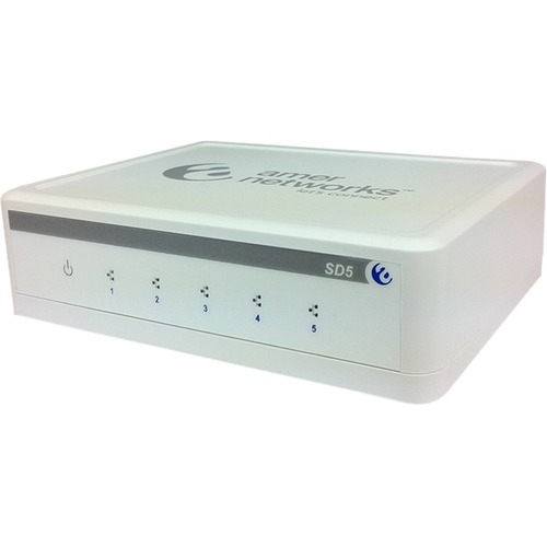Amer SD5 Ethernet Switch - 5 Ports - Fast Ethernet - 10/100Base-TX - 2 Layer Supported - Twisted Pair - Desktop - Lifetime Limited Warranty