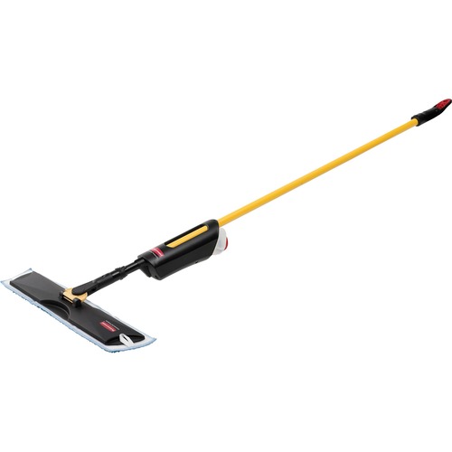 Rubbermaid Commercial Spray Mop, Light-Duty, 52" Handle, 15 oz Refill Cartridge, Dual Spray Streams, 18" Pad Compatible, Microfiber Head, Black