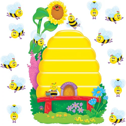 Trend Busy Bees Board Set, Classroom Job Chart, 35" Beehive, 36 Bees, Multicolor, Discovery Guide