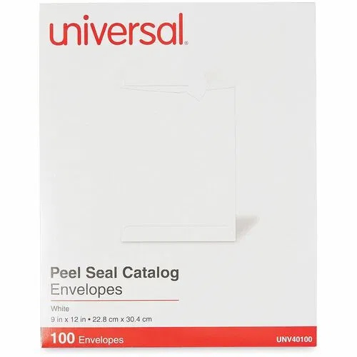 Universal Catalog Envelope, #10 1/2, 28 lb, White Paper Stock, Self-Adhesive Peel-Seal, 100/Box
